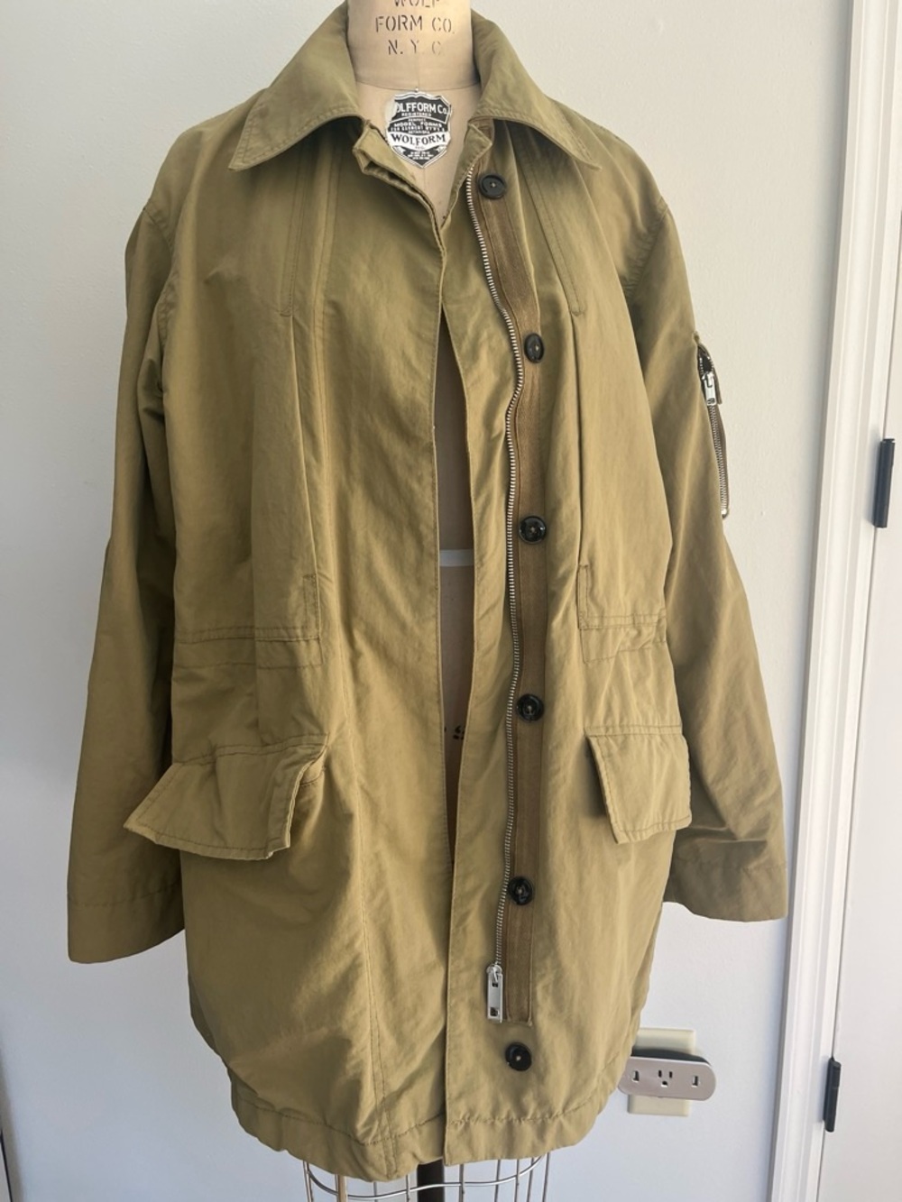 Zara Olive Green Military Field Jacket
